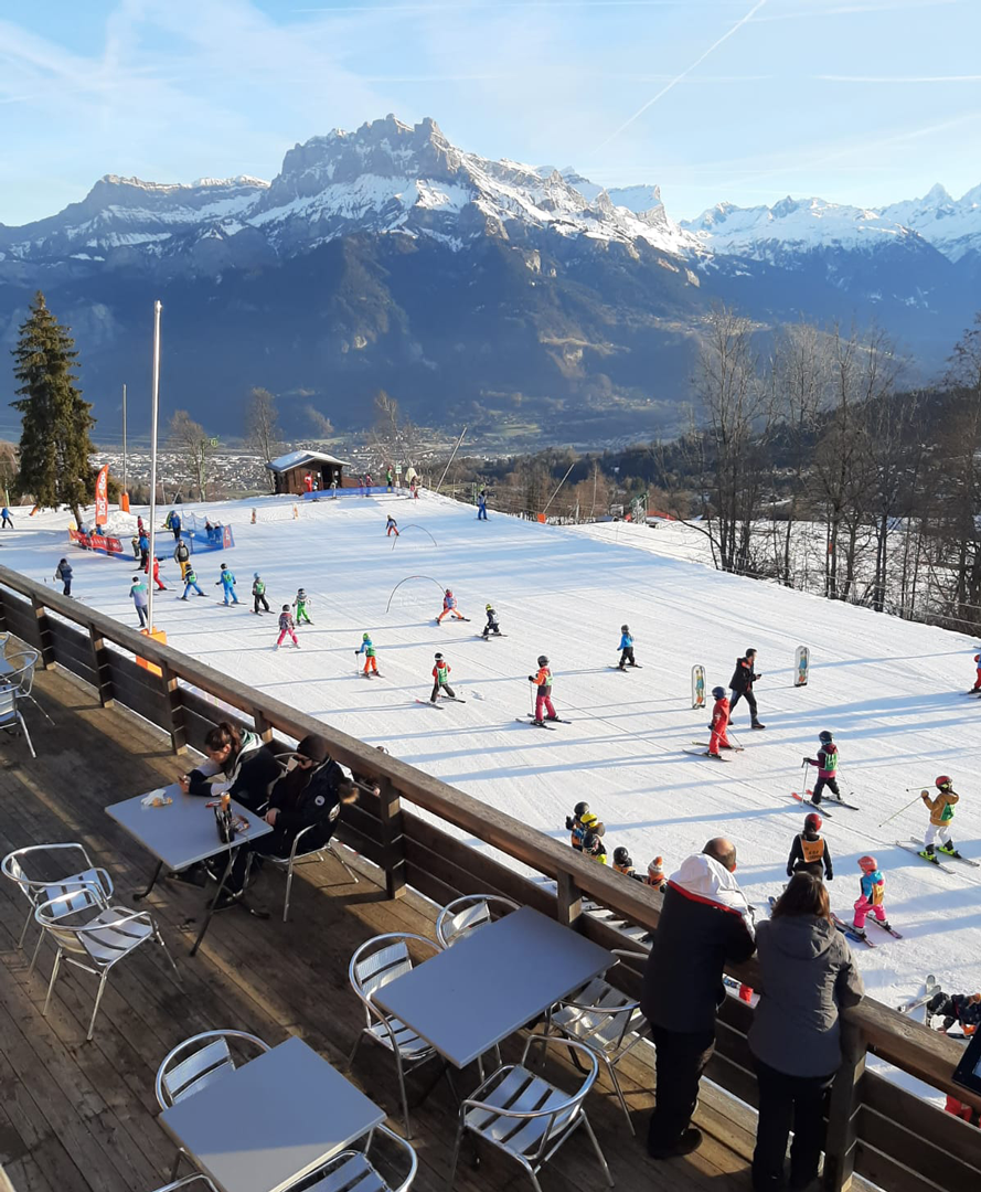 cours de ski avec vue